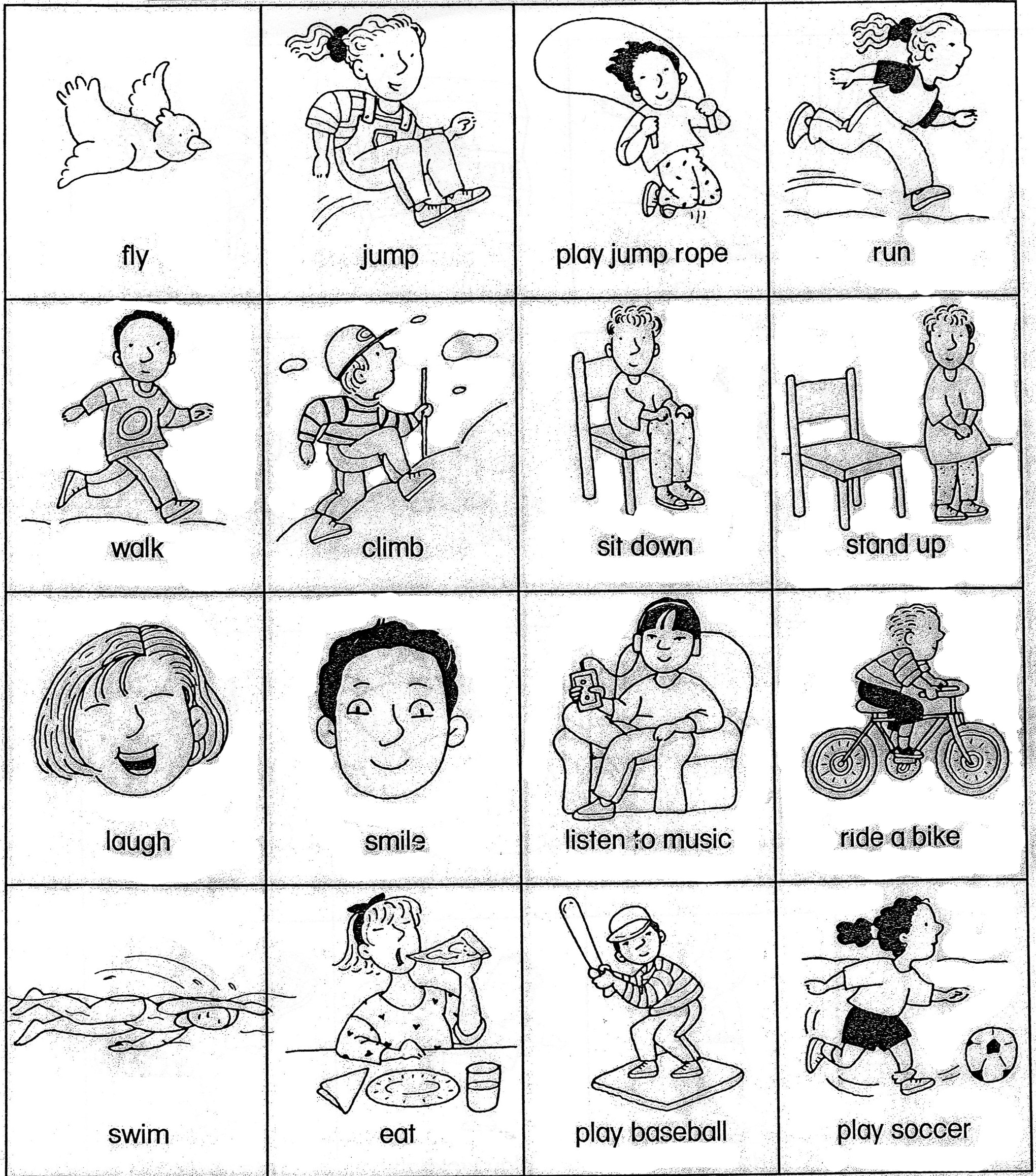 action verbs coloring pages - photo #35