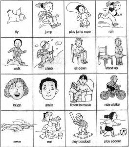 esl verb cards (actions) for beginner gesture game