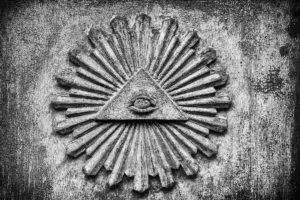 Symbol with an eye in the middle of a pyramid