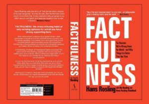 The front and back cover of Factfulness, the book